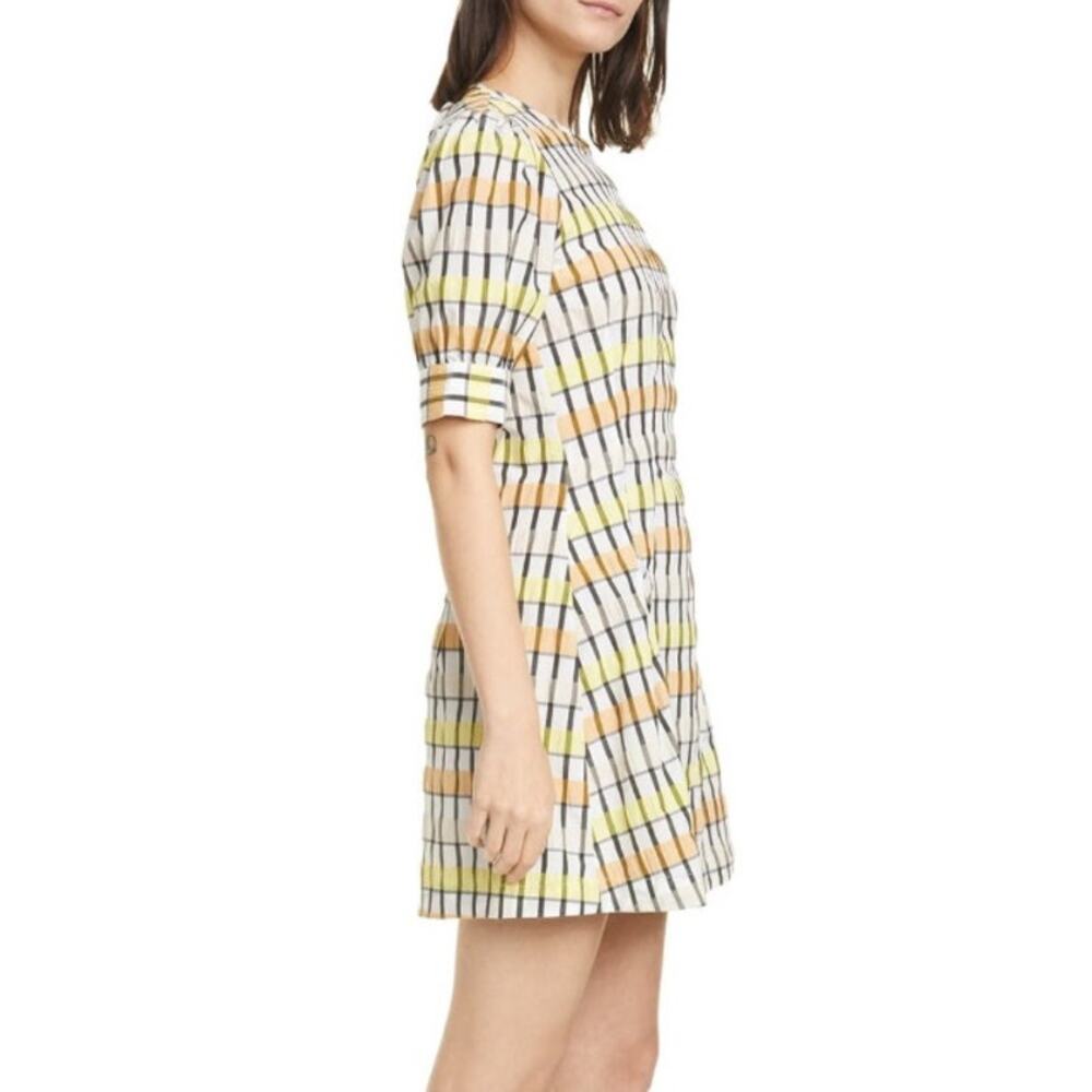 EUC Baum und Pferdgarten Aurelia Check Mini Dress 12 Yellow Peach White - Picture 4 of 11